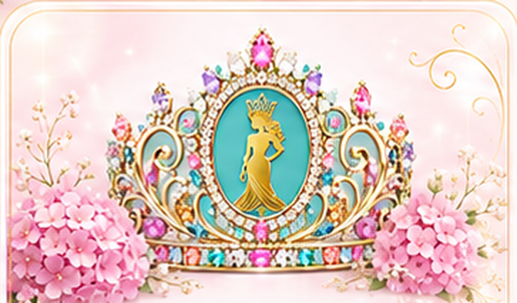 Signature turquoise jeweled Miss Beautiful & Elegance crown